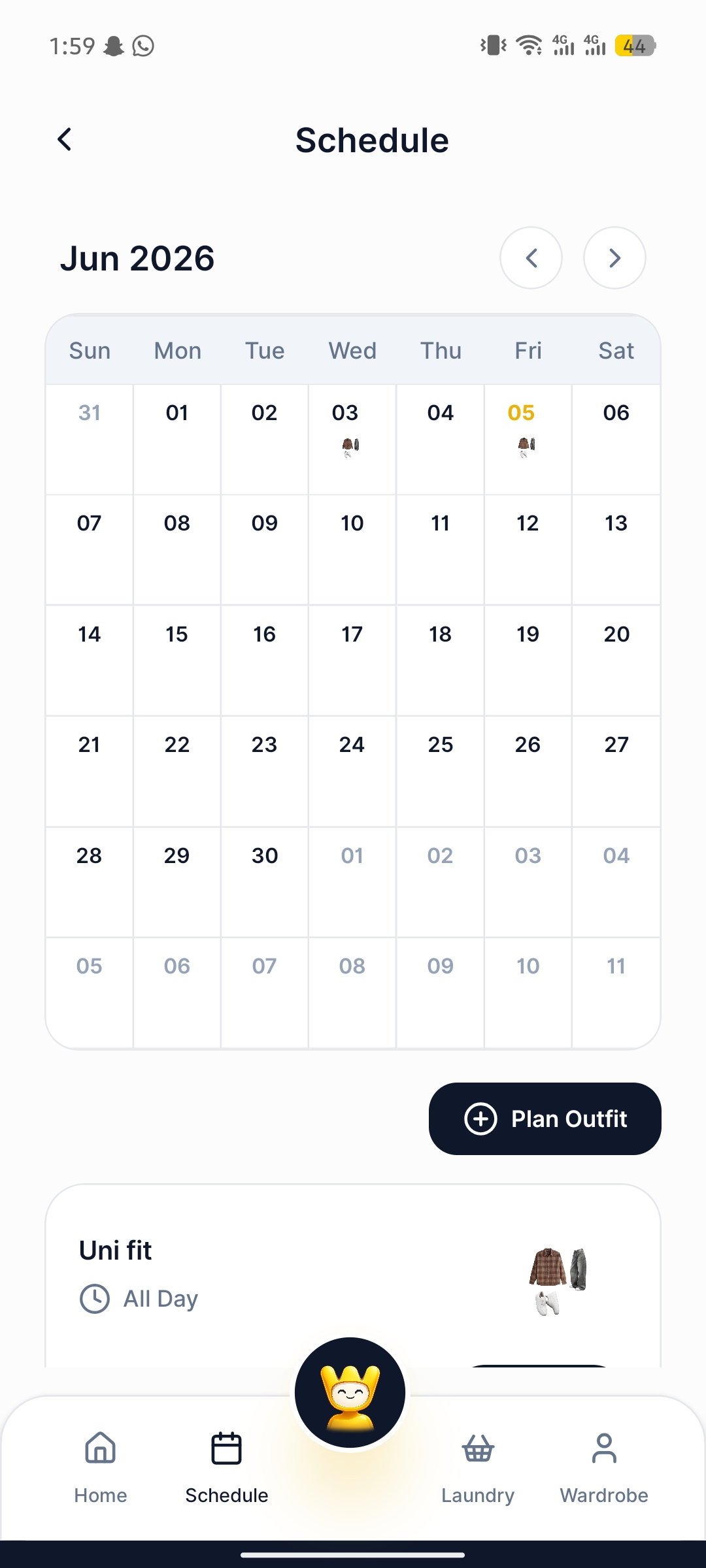 Wivvy schedule screen